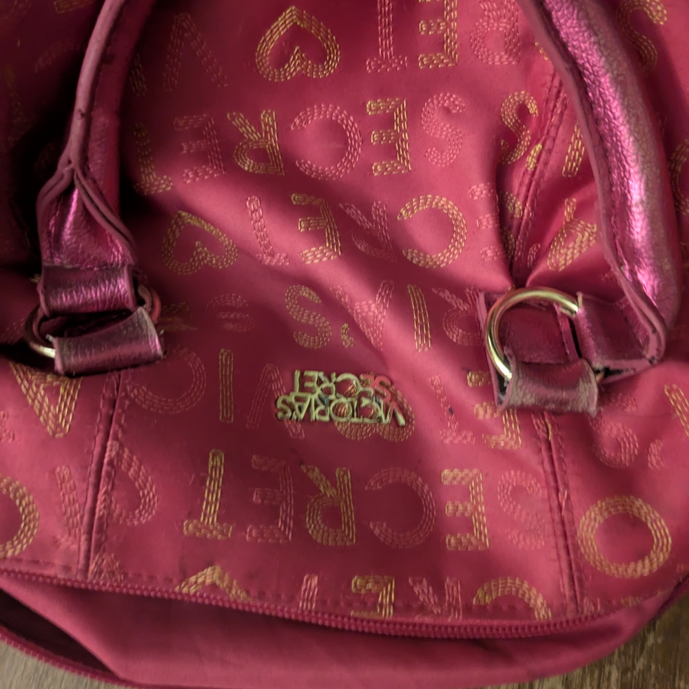 Victoria's Secret Fuchsia and Gold Shoulder Bag